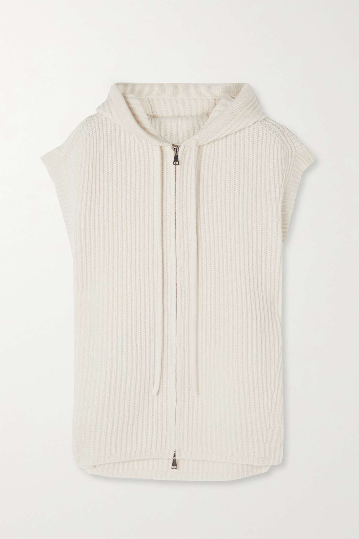 Giudy ribbed wool and cashmere-blend hoodie - 1