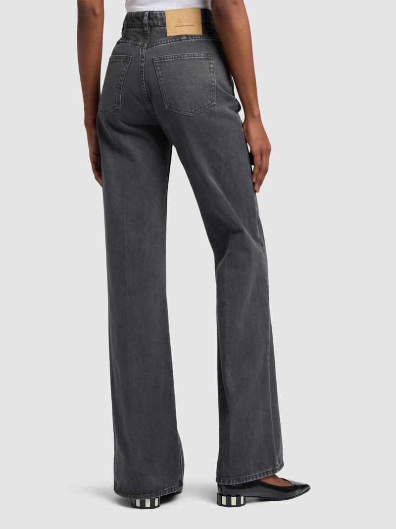 High rise wide cotton jeans - 3