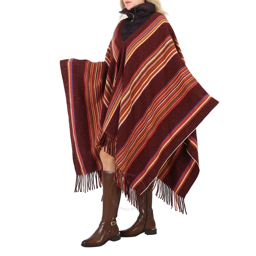 Chloe Ladies Dark Ebony Cashmere Puffcho, One Size - 5