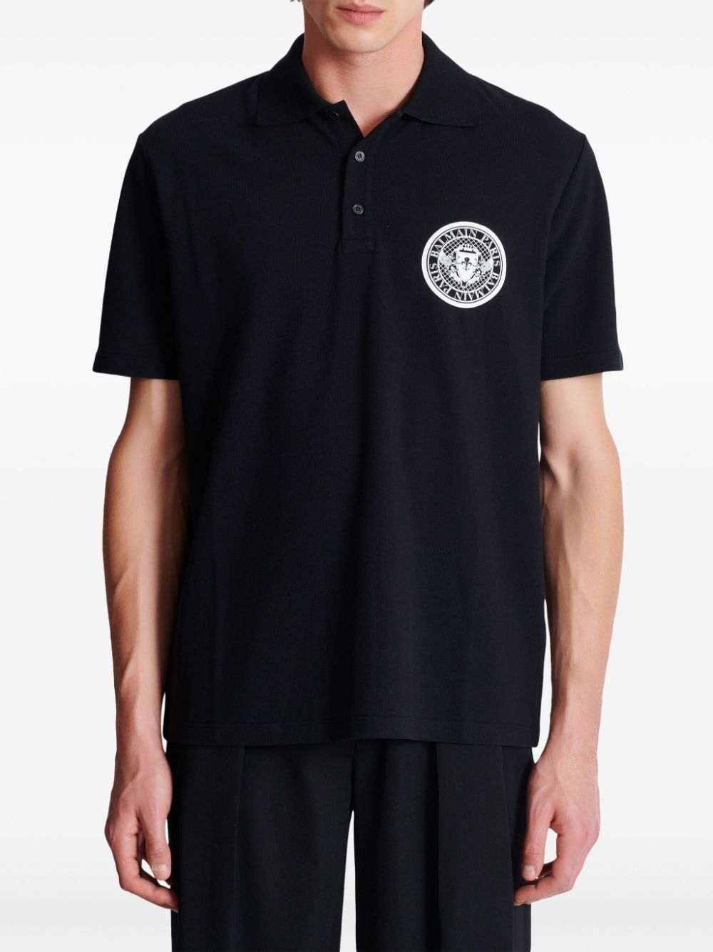 Coin-print cotton polo shirt - 5