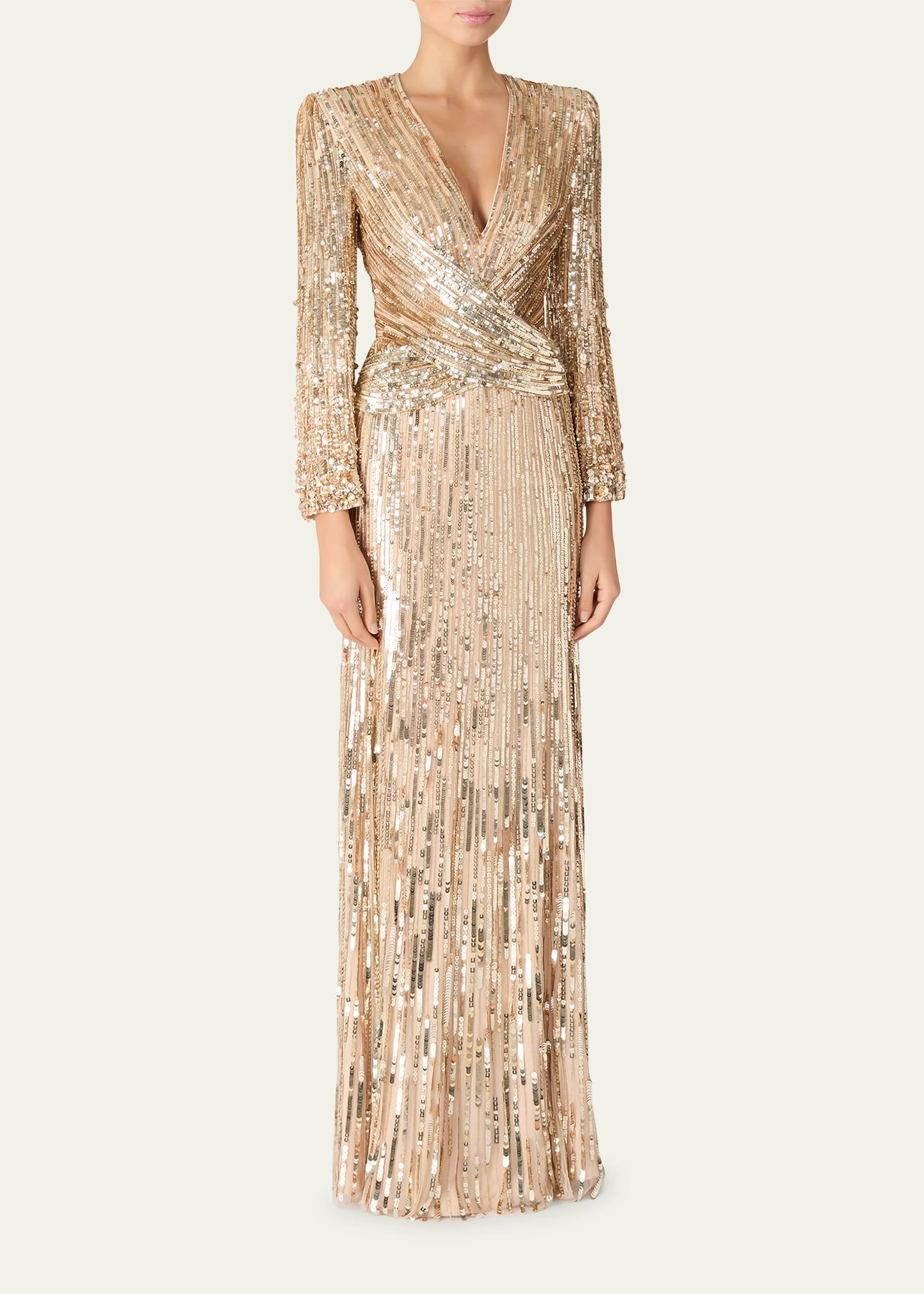 Cosmos Sequined Strong-Shoulder Gown - 2