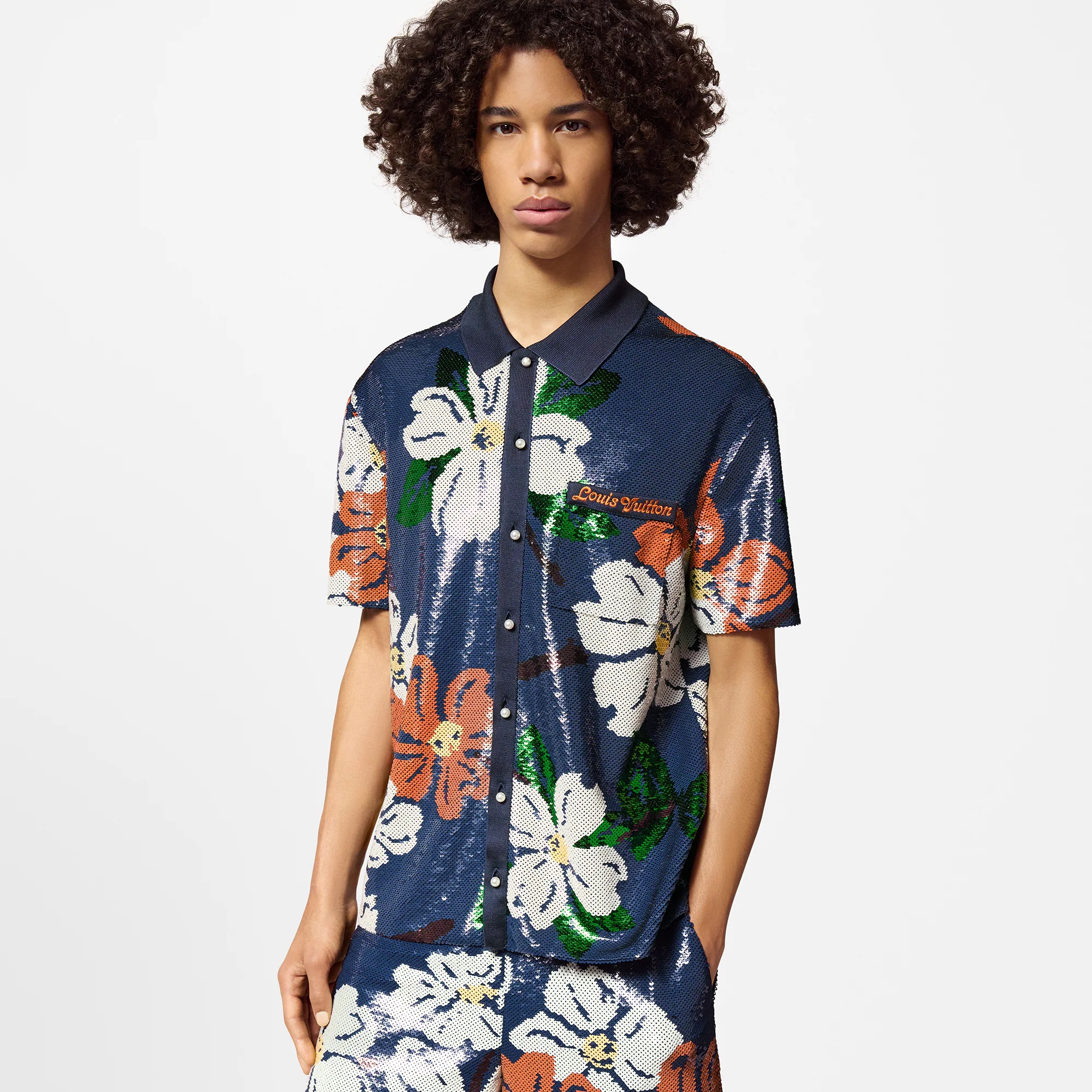 Sequin-Embroidered Short-Sleeved Shirt - 2