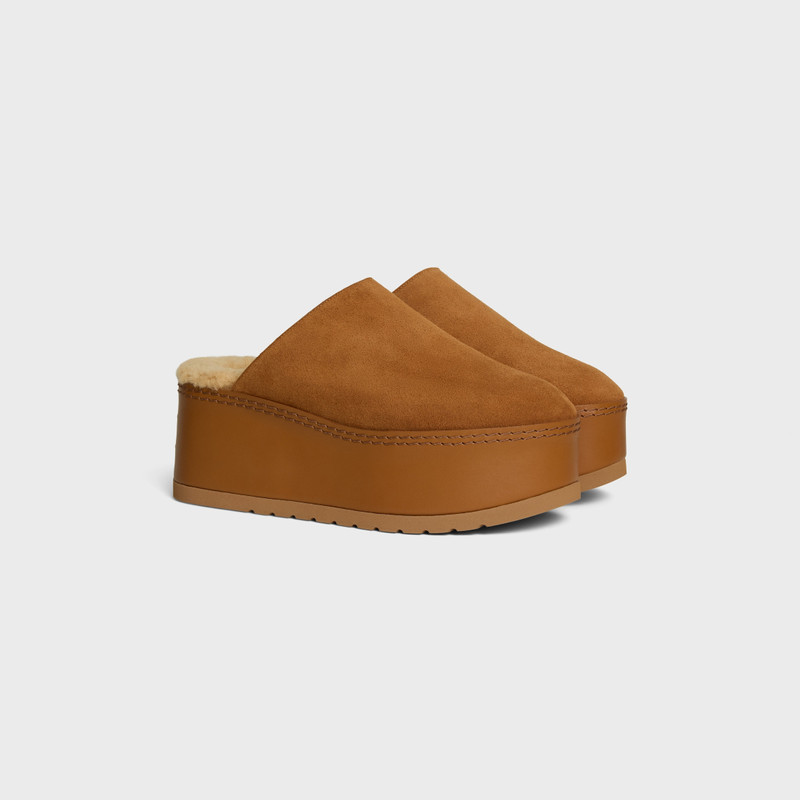 CELINE DANA - WEDGE MULE IN Suede Calfskin 2