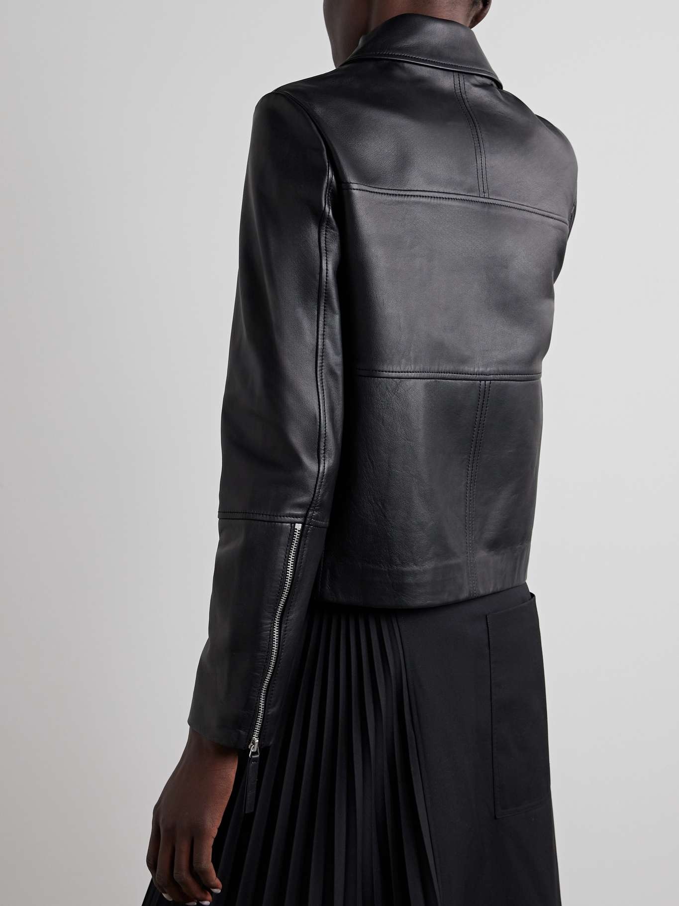 Annabel paneled leather jacket - 4