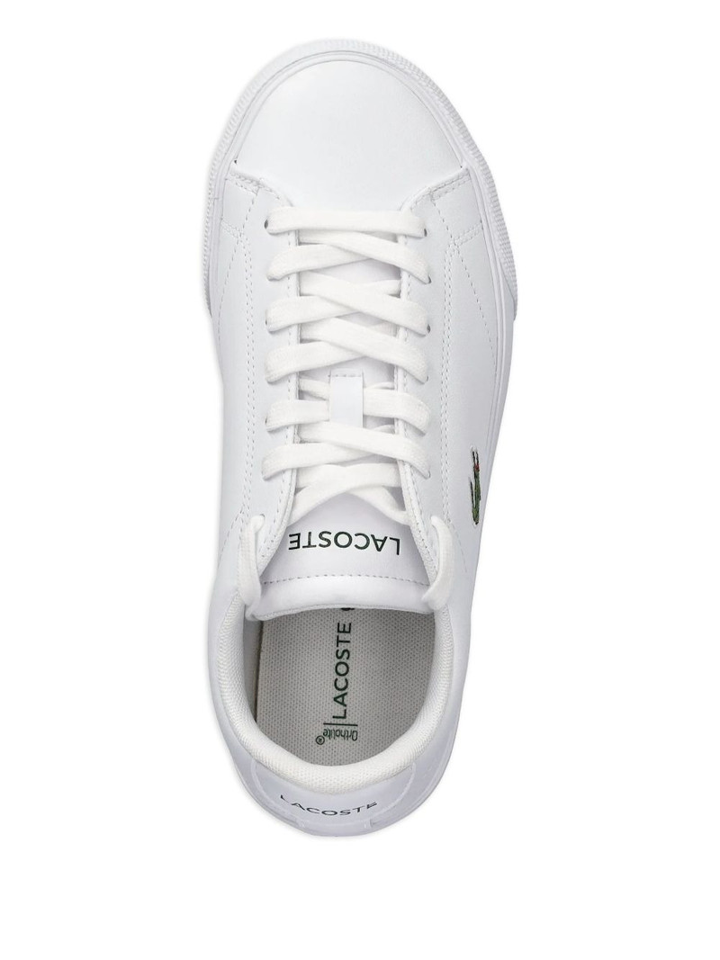 LACOSTE crocodile-embossed leather sneakers outlook