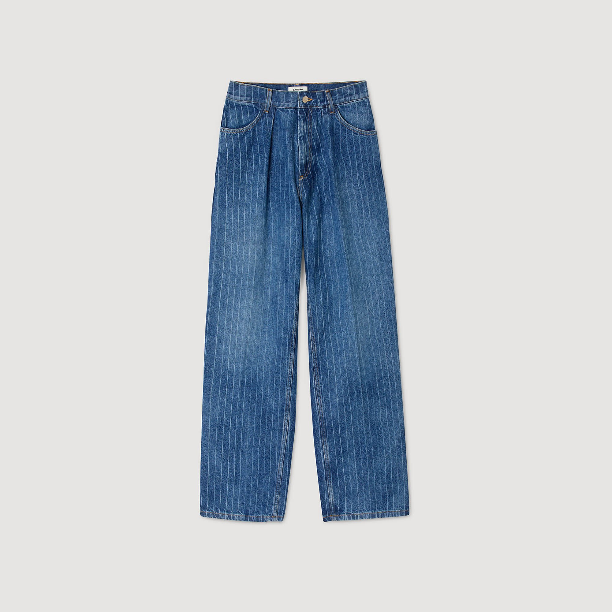 WIDE-LEG STRIPED JEANS - 6
