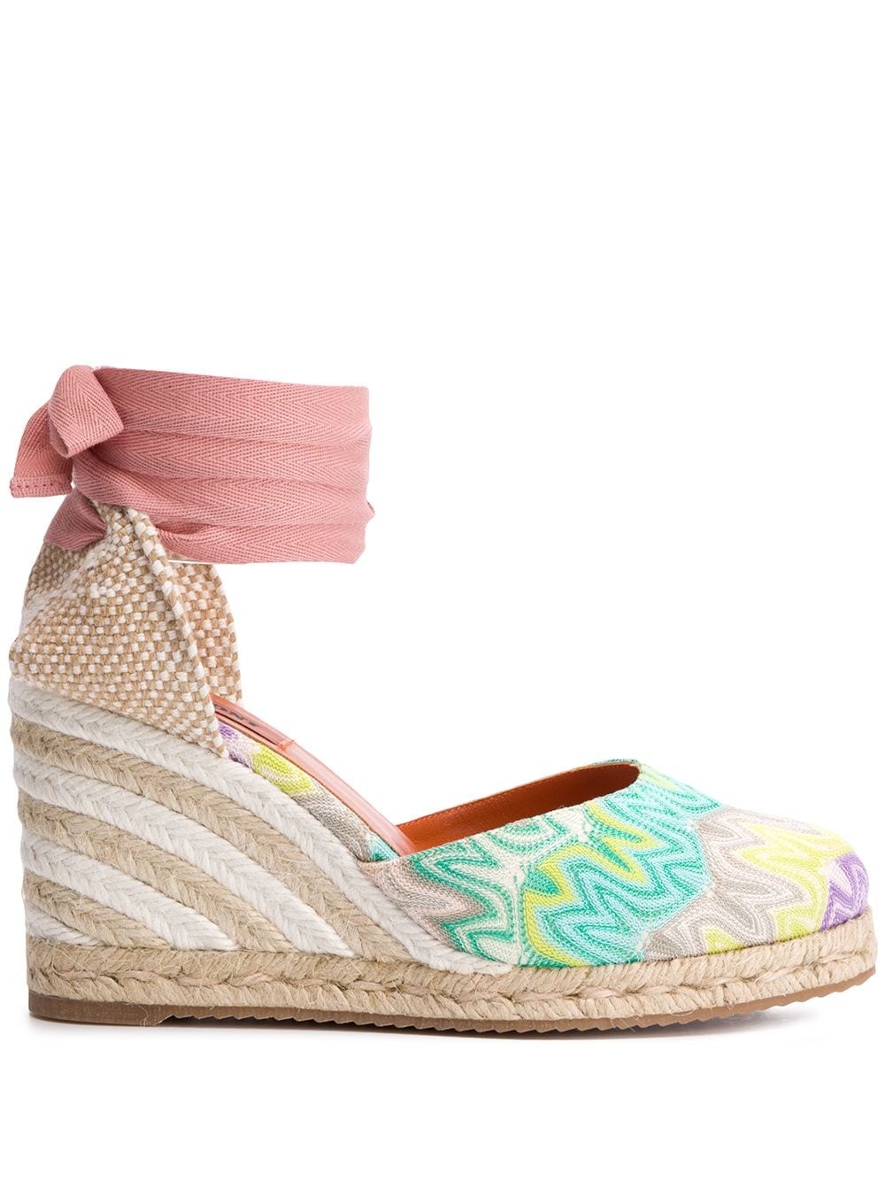 striped wedge heel espadrilles - 1