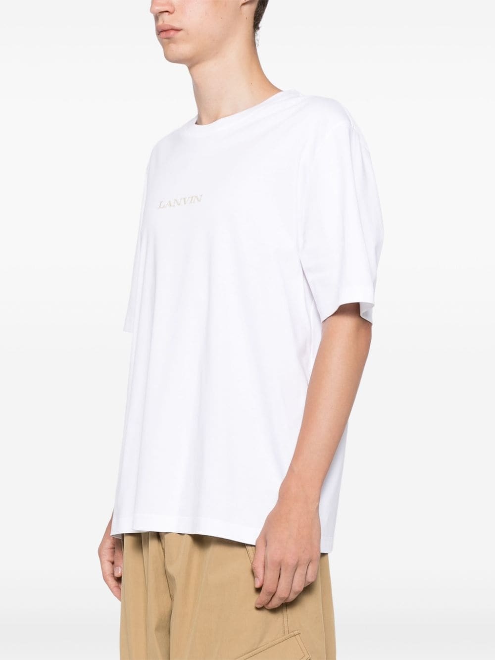 logo-embroidered cotton T-shirt - 3