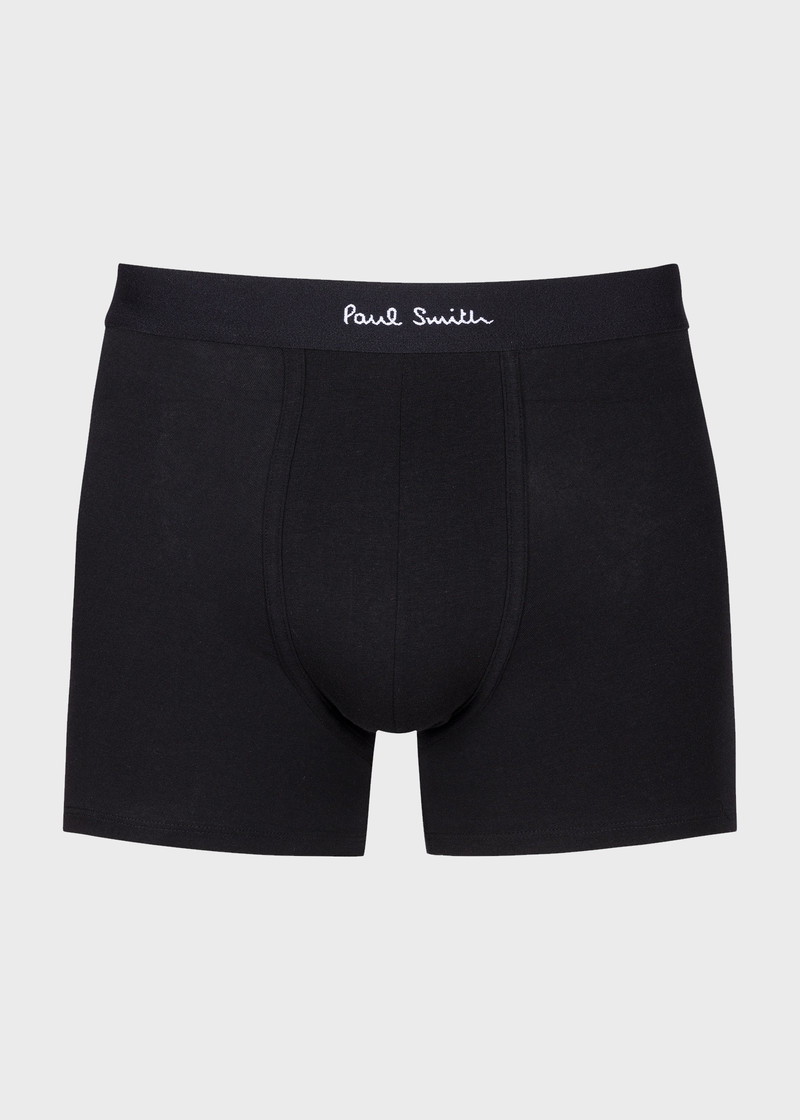 Paul Smith Black Long Plain Boxer Briefs Three Pack outlook
