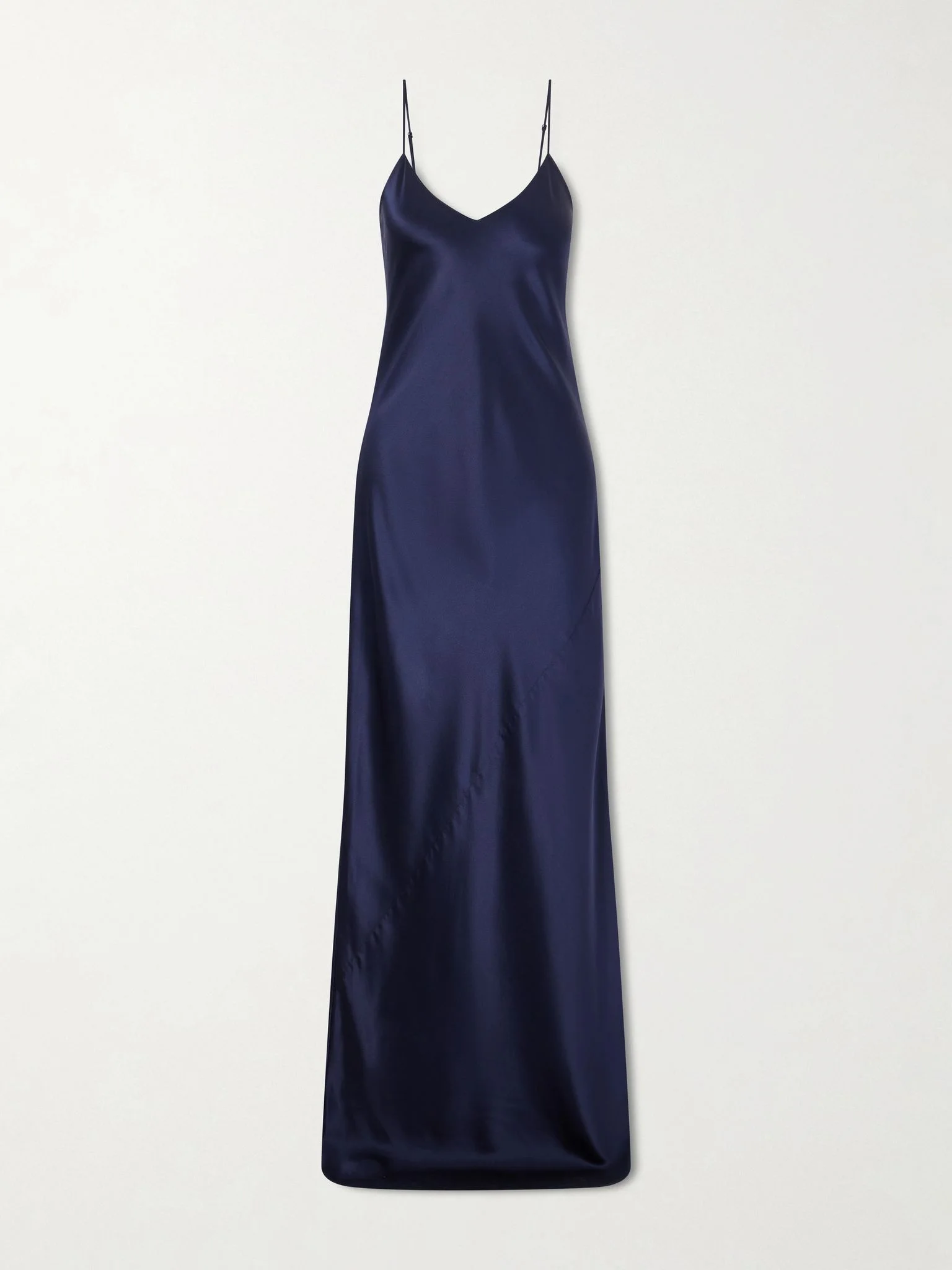 Cami silk-satin gown Navy - 1