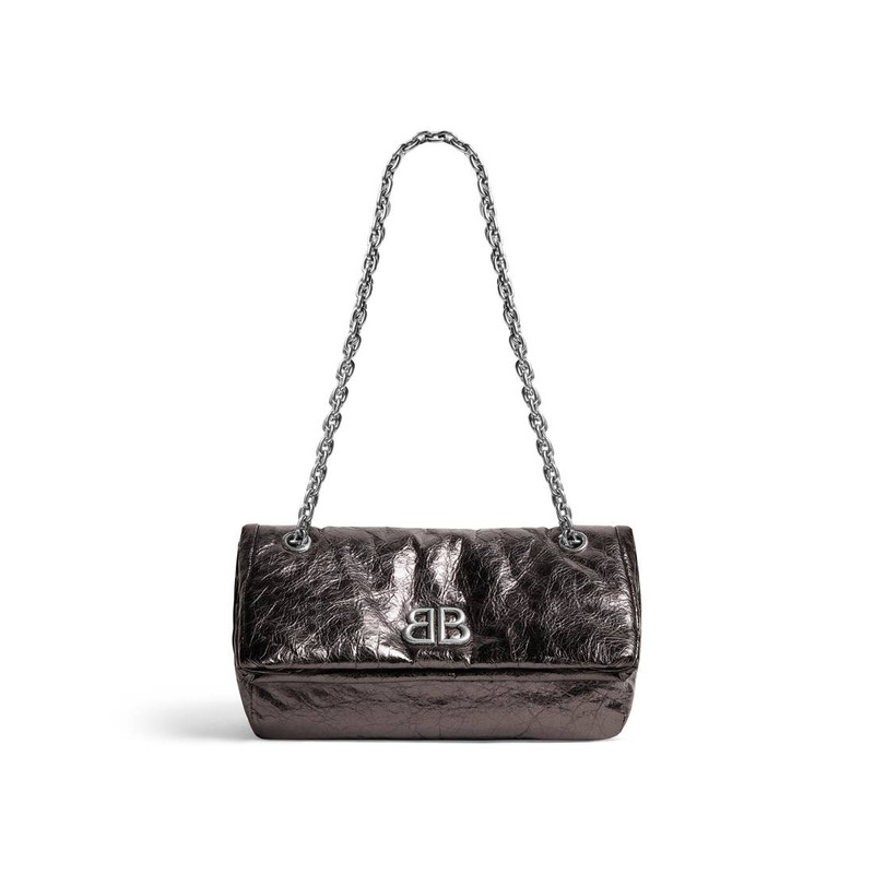 Women's Monaco Small Chain Bag Metallized in Dark Grey - 1