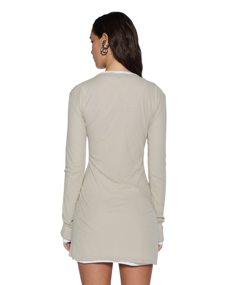 CRAWFORD LS MINI DRESS TAUPE 3