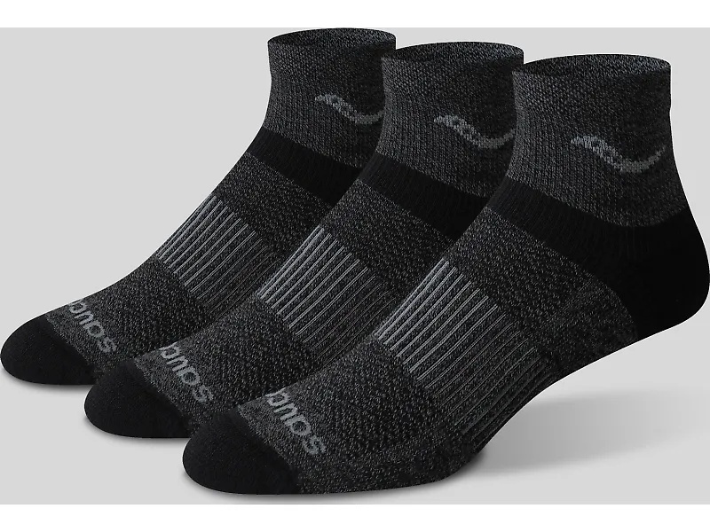 Saucony Inferno Merino Wool Blend Quarter 3 Pack Socks - 2