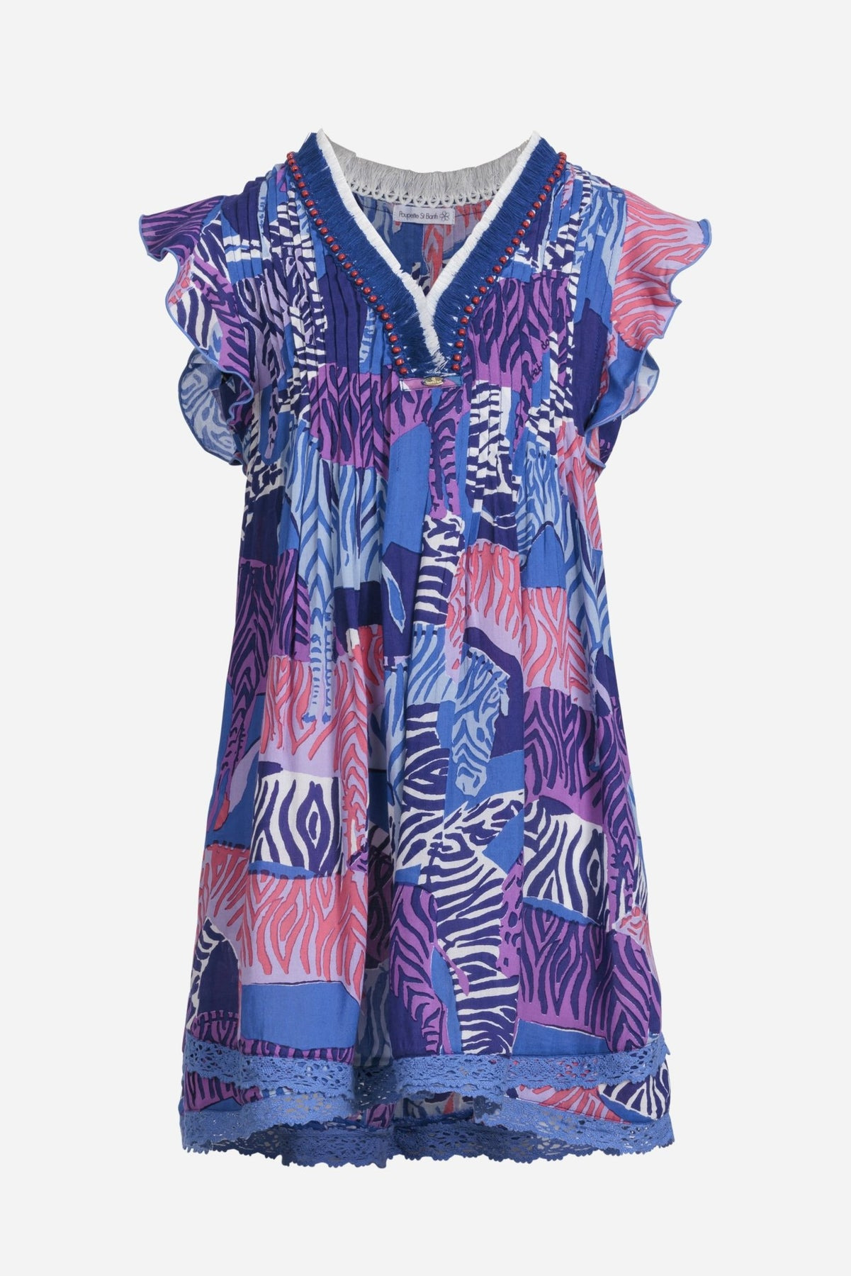 Mini Dress Sasha for girls - Blue Ashanti - 1