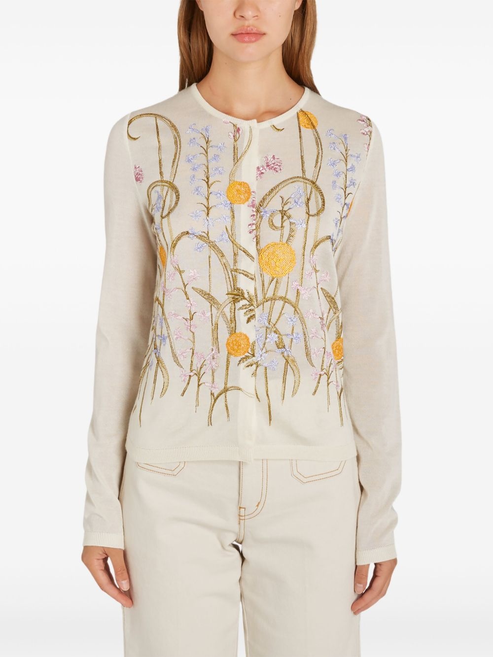Marigold Bouquets-motif cardigan - 2