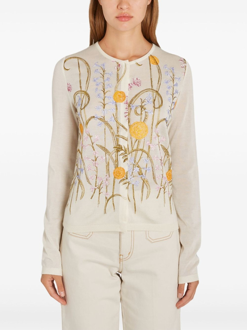 GIAMBATTISTA VALLI Marigold Bouquets-motif cardigan outlook