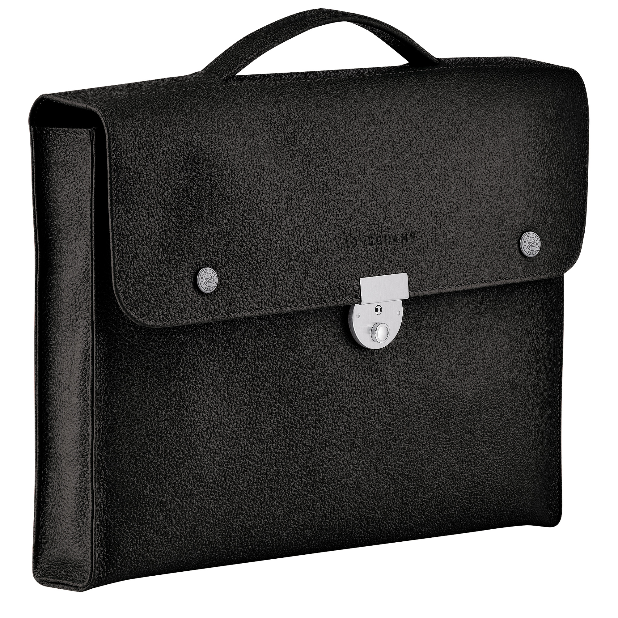 Le Foulonné S Briefcase Black - Leather - 3