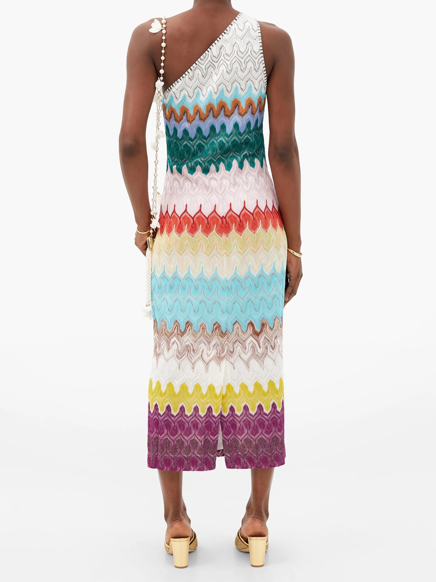 One-shouder knitted midi dress - 5