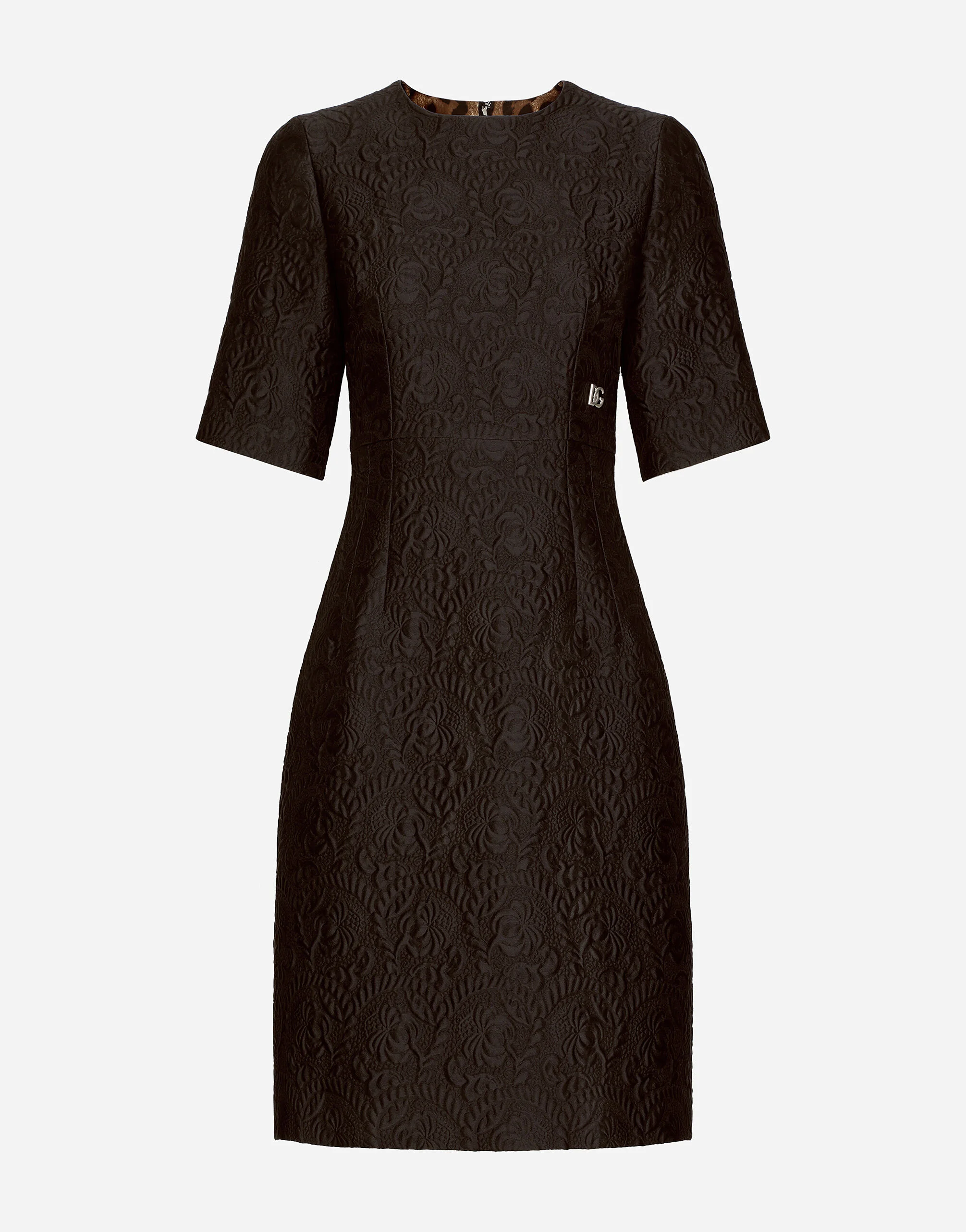 Fit-and-flare midi dress in floral jacquard - 1