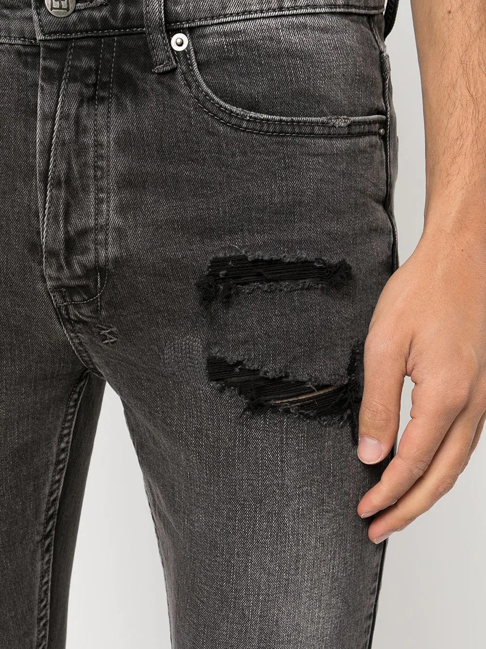 distressed-detail skinny jeans - 5