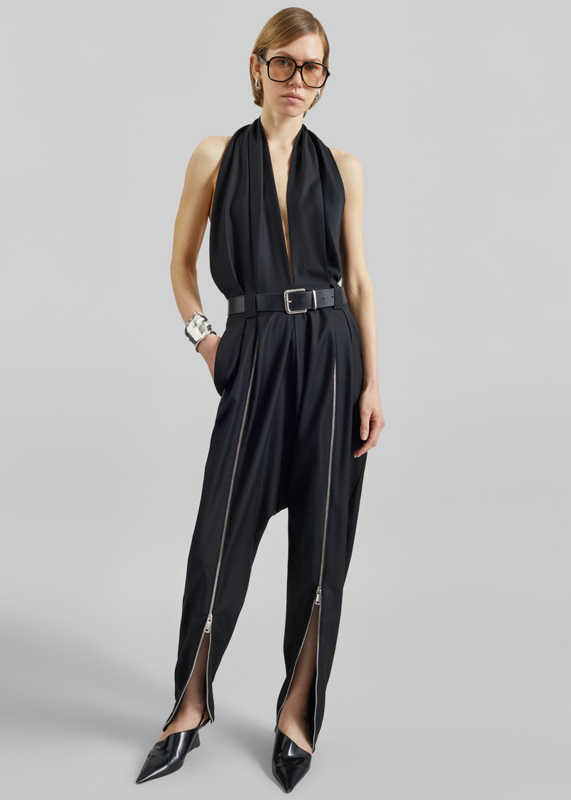 Coperni Double Zipped Sarouel Jumpsuit - Black 1