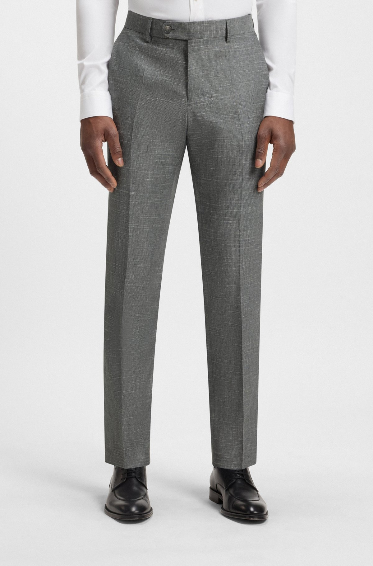 SLIM-FIT TROUSERS IN PATTERNED WOOL - 2