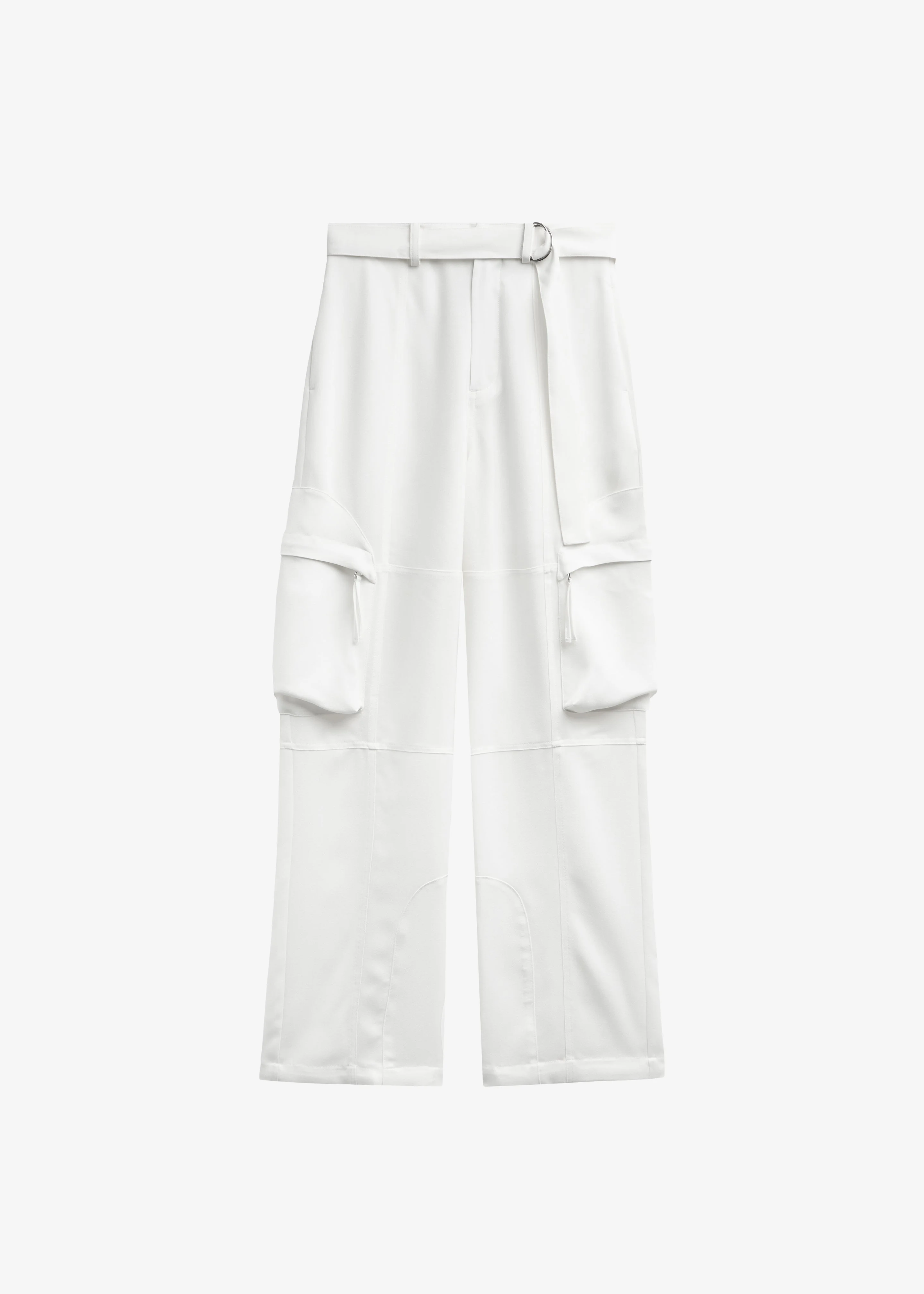 Kelly Fluid Cargo Pants - White - 1