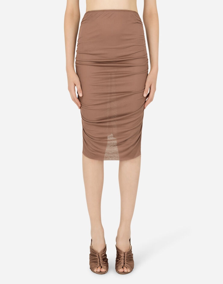 Jersey midi skirt with draped detailing - 1