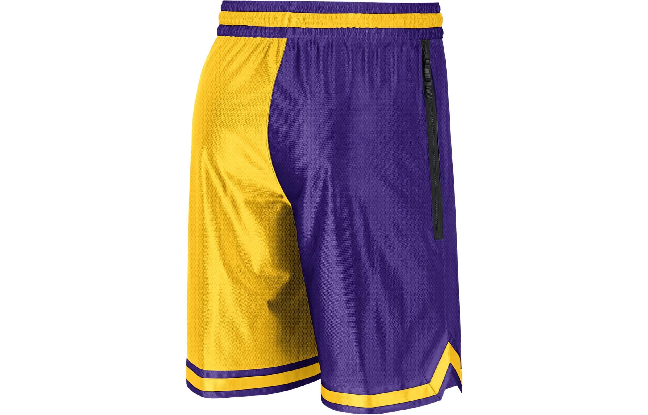 Nike x NBA Dri-FIT LAKERS Basketball Shorts 'Yellow Purple' DR9351-728 - 2