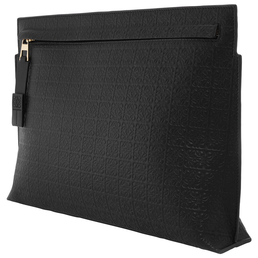 Loewe Calfskin Repeat T Pouch - Black - 3