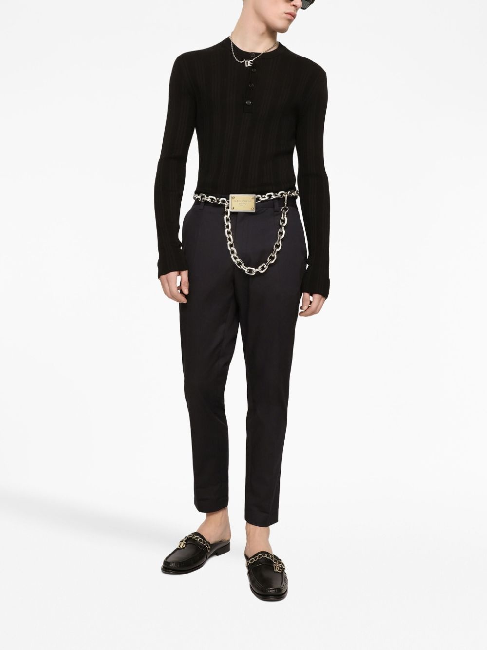 silk-blend logo-patch jumper - 2