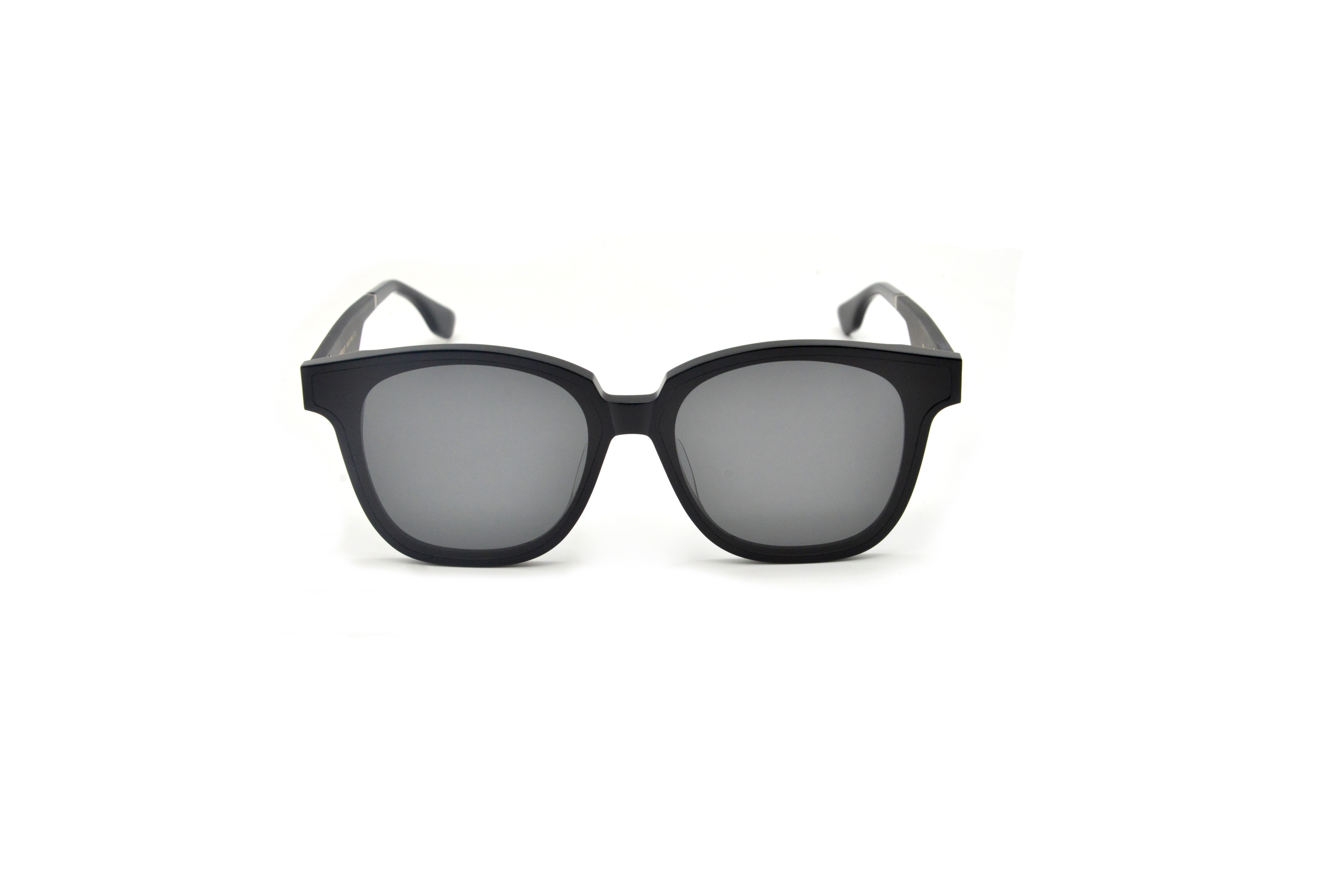 BLACK-TONE D-FRAME ACETATE SUNGLASSES - 2