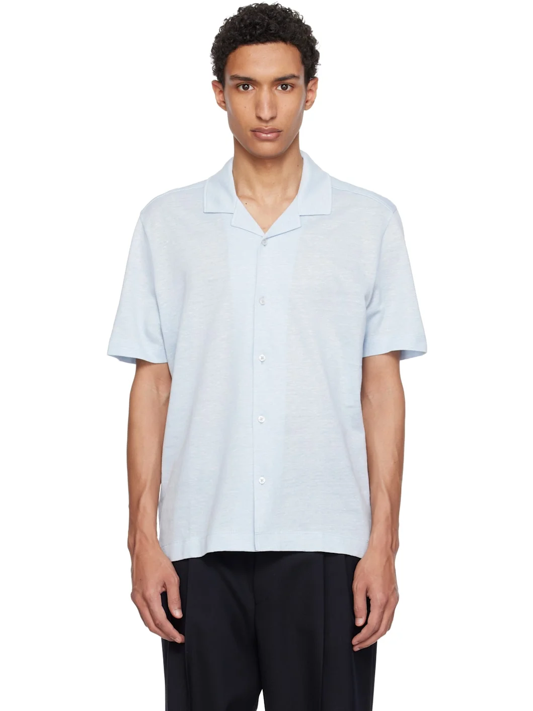 Blue Camp Collar Shirt - 1
