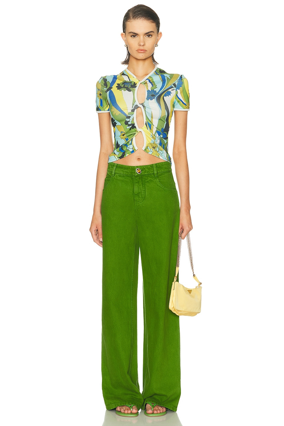 Acidic Floral Open Twist Tee - 4