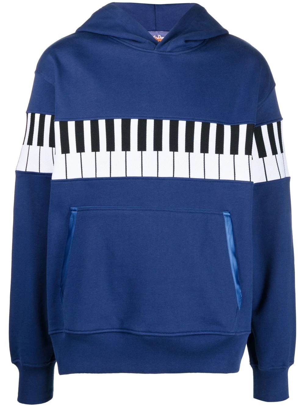 Piano-print cotton hoodie - 1