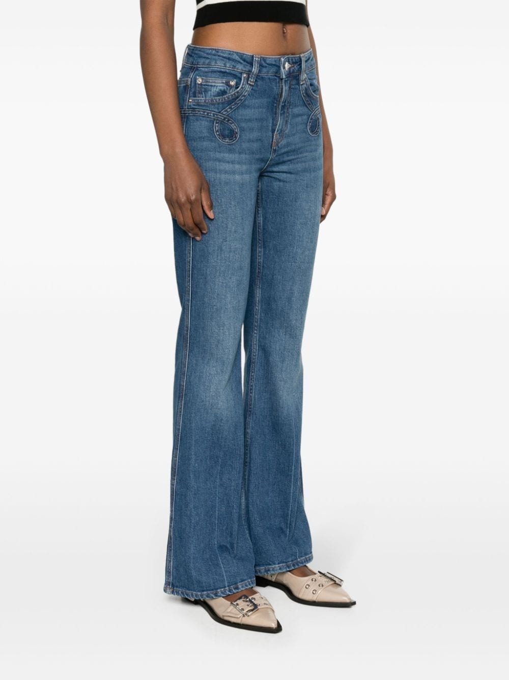 mid-rise flared jeans - 3