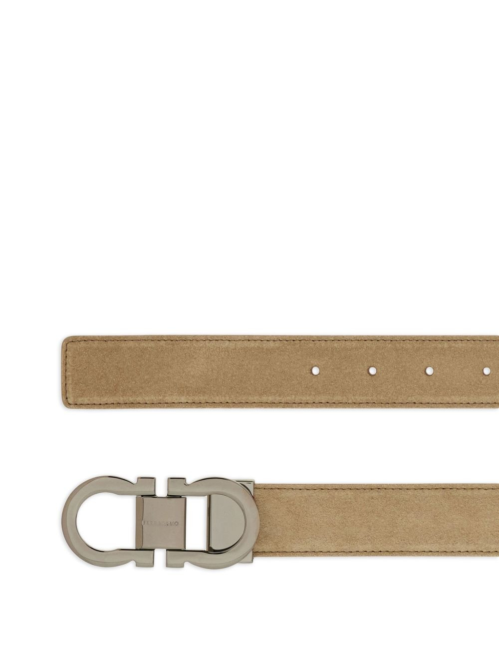 Gancini-buckle suede belt - 2