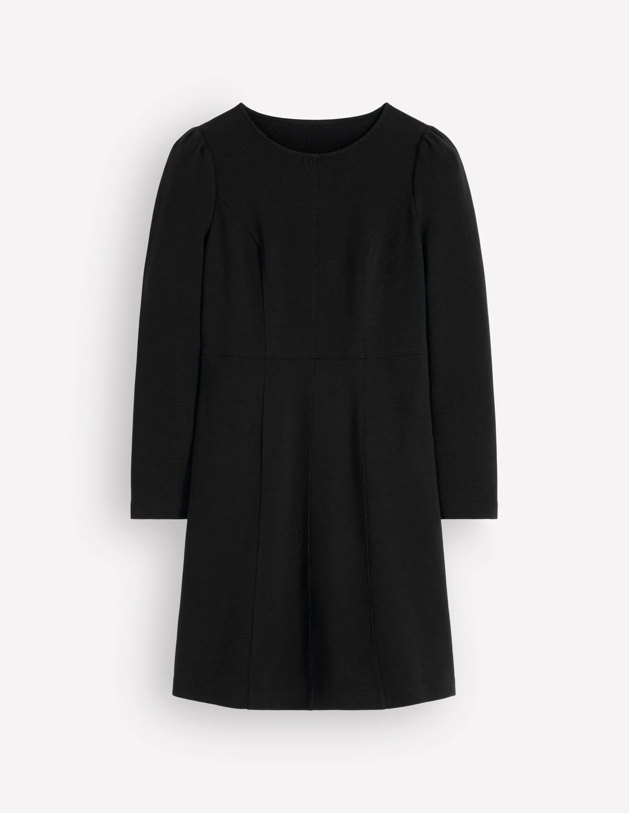 Marla Seamed Ottoman Dress-Black - 1