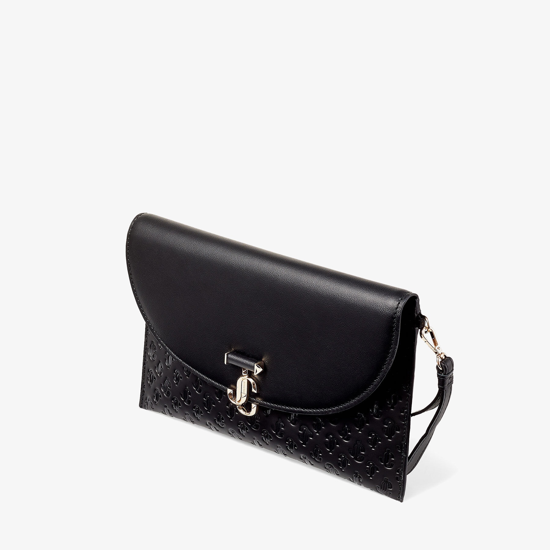 JC Envelope Pouch
Black JC Monogrammed Leather Pouch with JC Emblem - 3