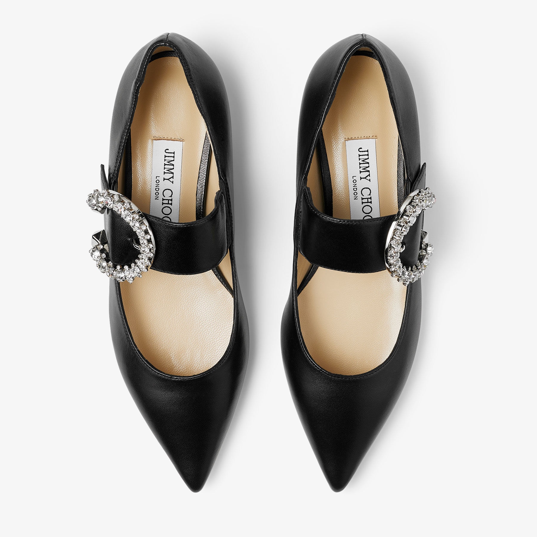 Melva Ballerina
Black Nappa Leather Ballerina Pumps with Crystal Buckle - 4
