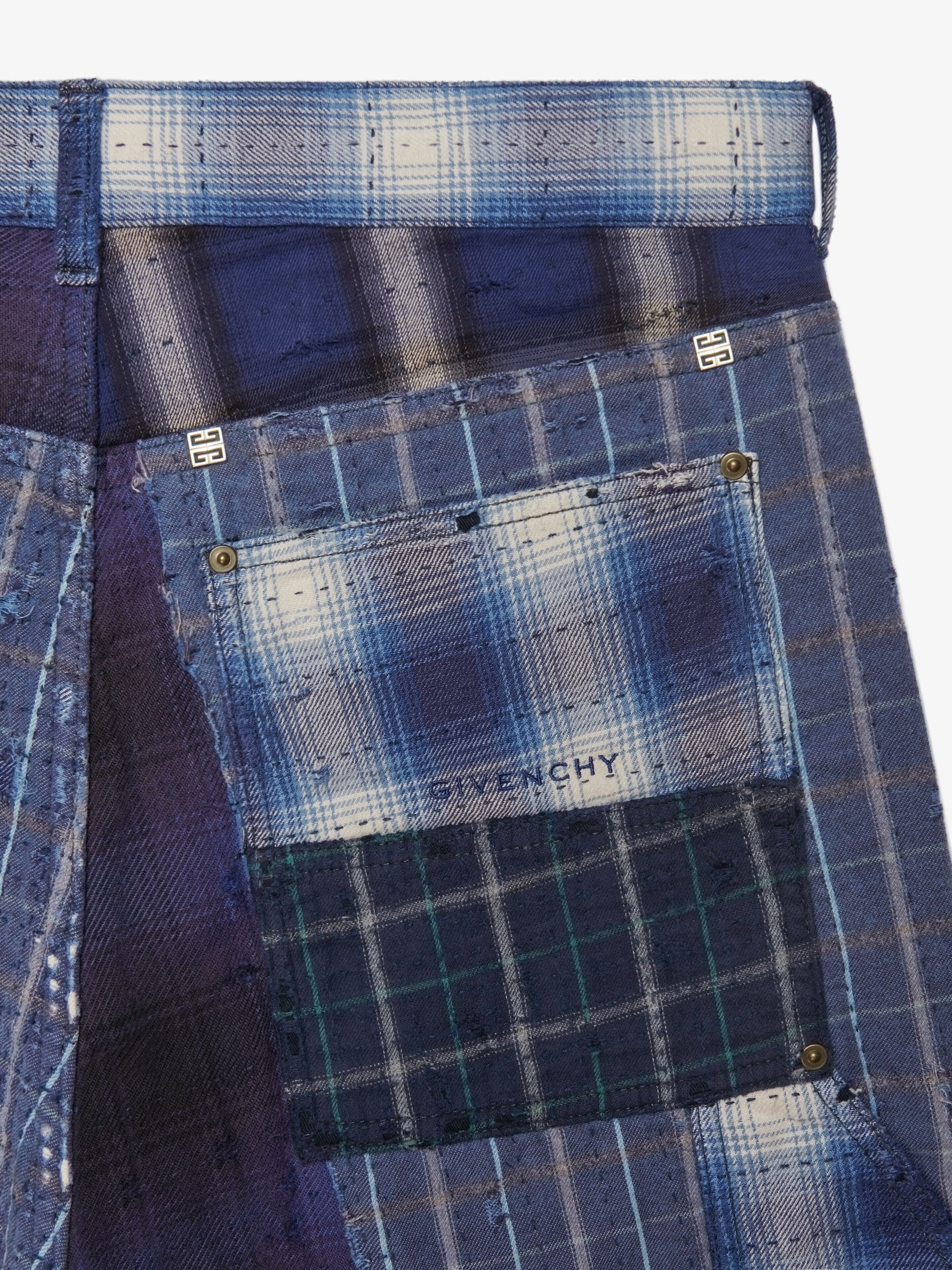 TWO IN ONE DETACHABLE PANTS IN BORO-EFFECT DESTROYED DENIM - 7