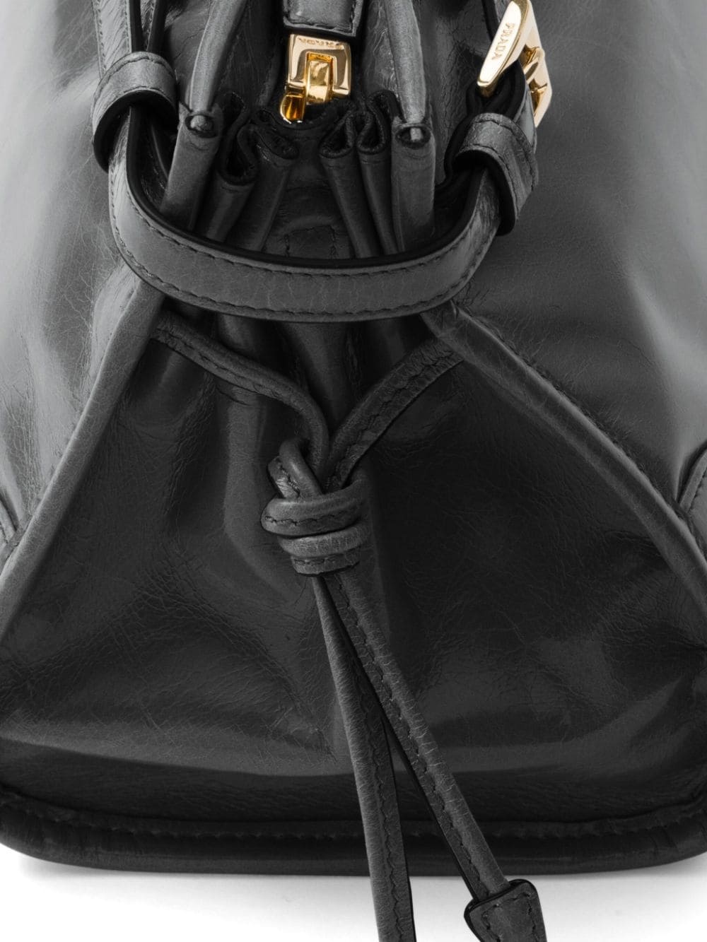 enamel triangle-logo leather tote bag - 3