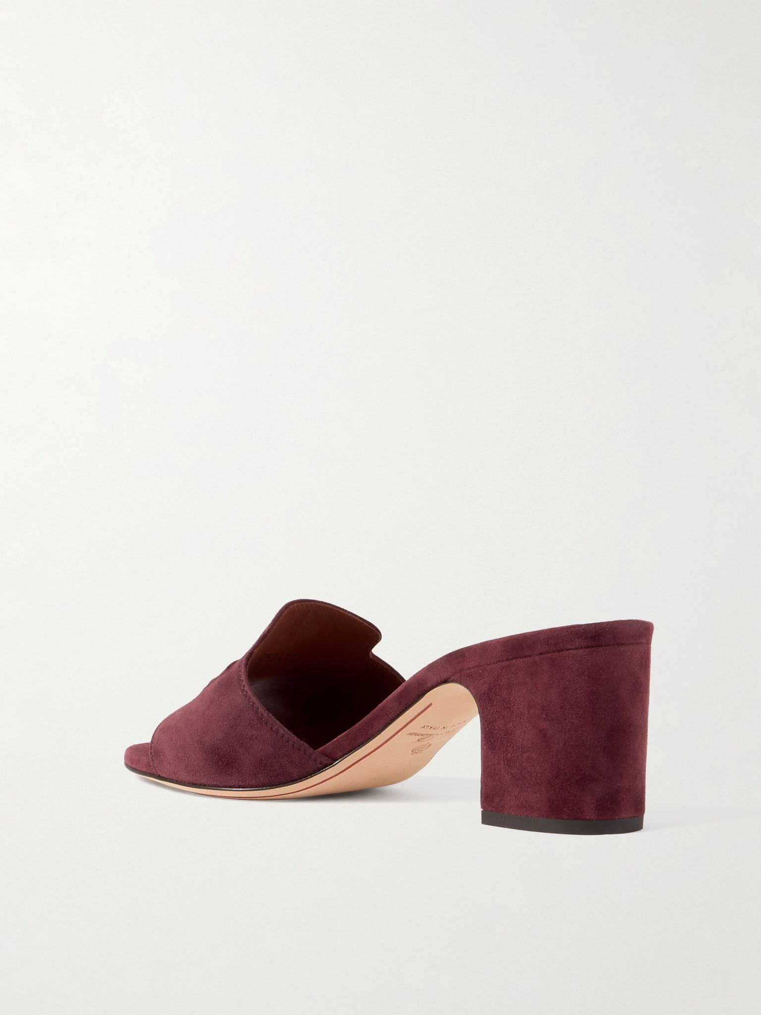 Summer Charms embellished suede mules Burgundy - 3