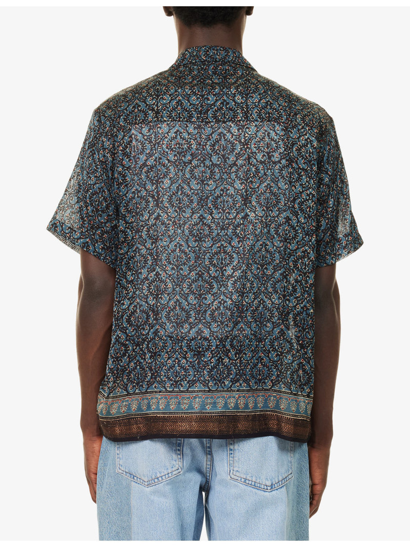 Pattern Camp-Collar Silk Shirt 4