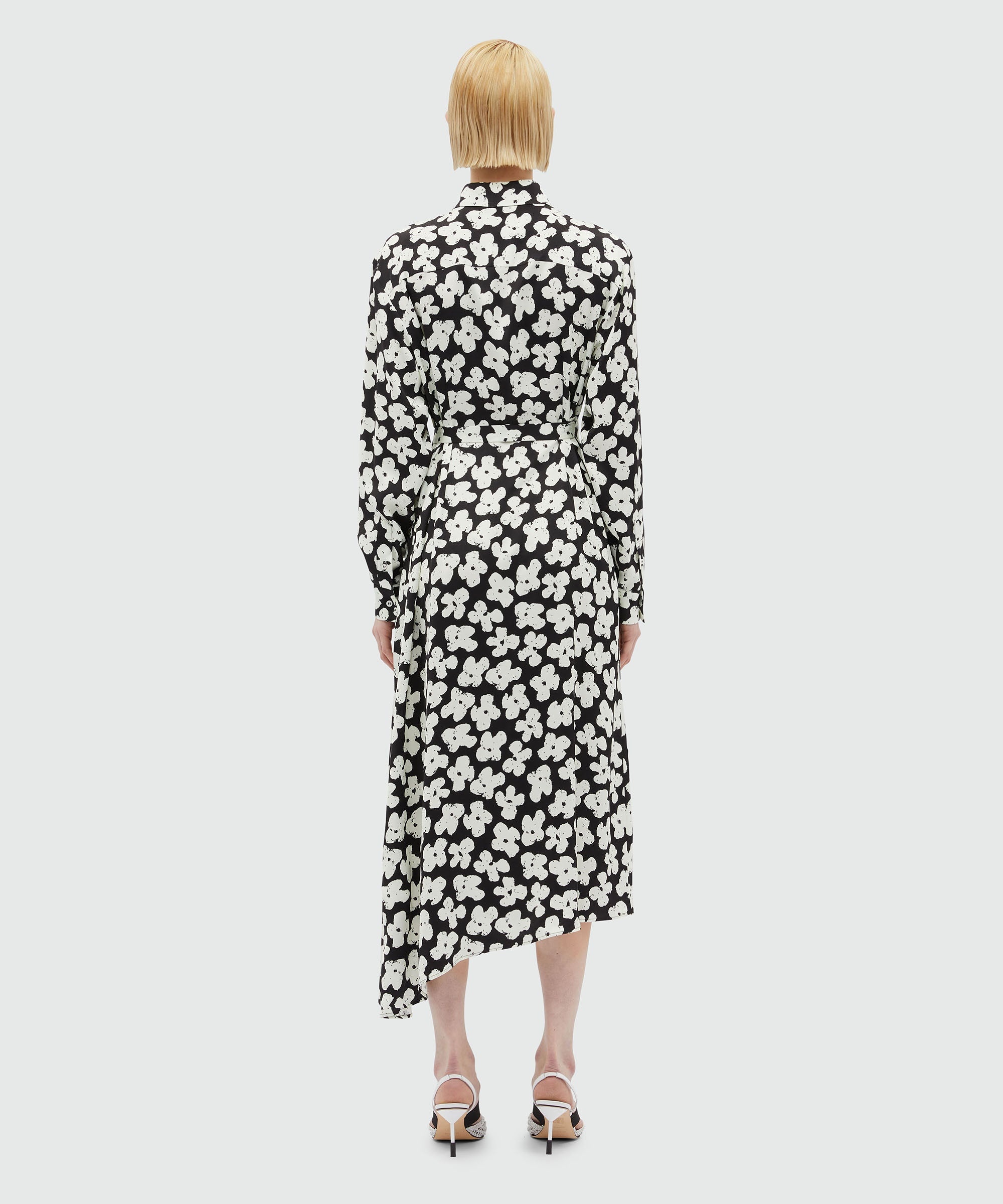 Shirt dress with flower motif - 3