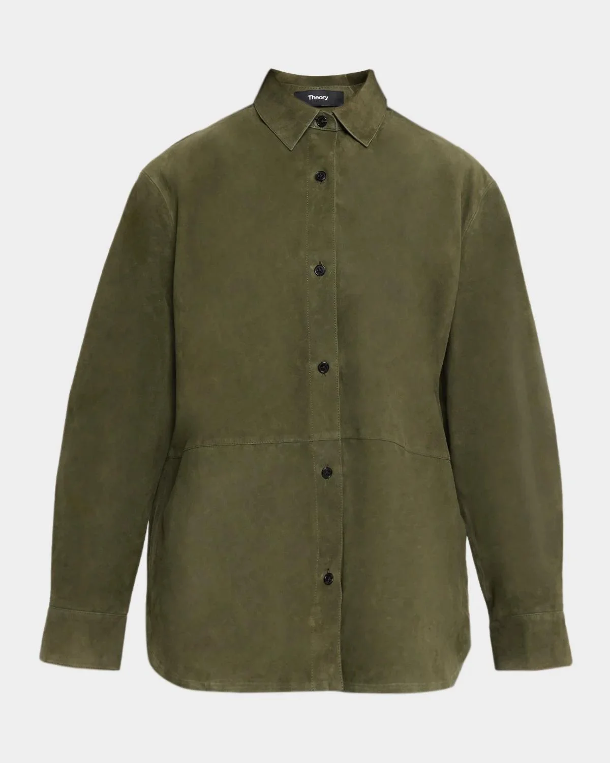 Long-Sleeve Suede Menswear Shirt - 1