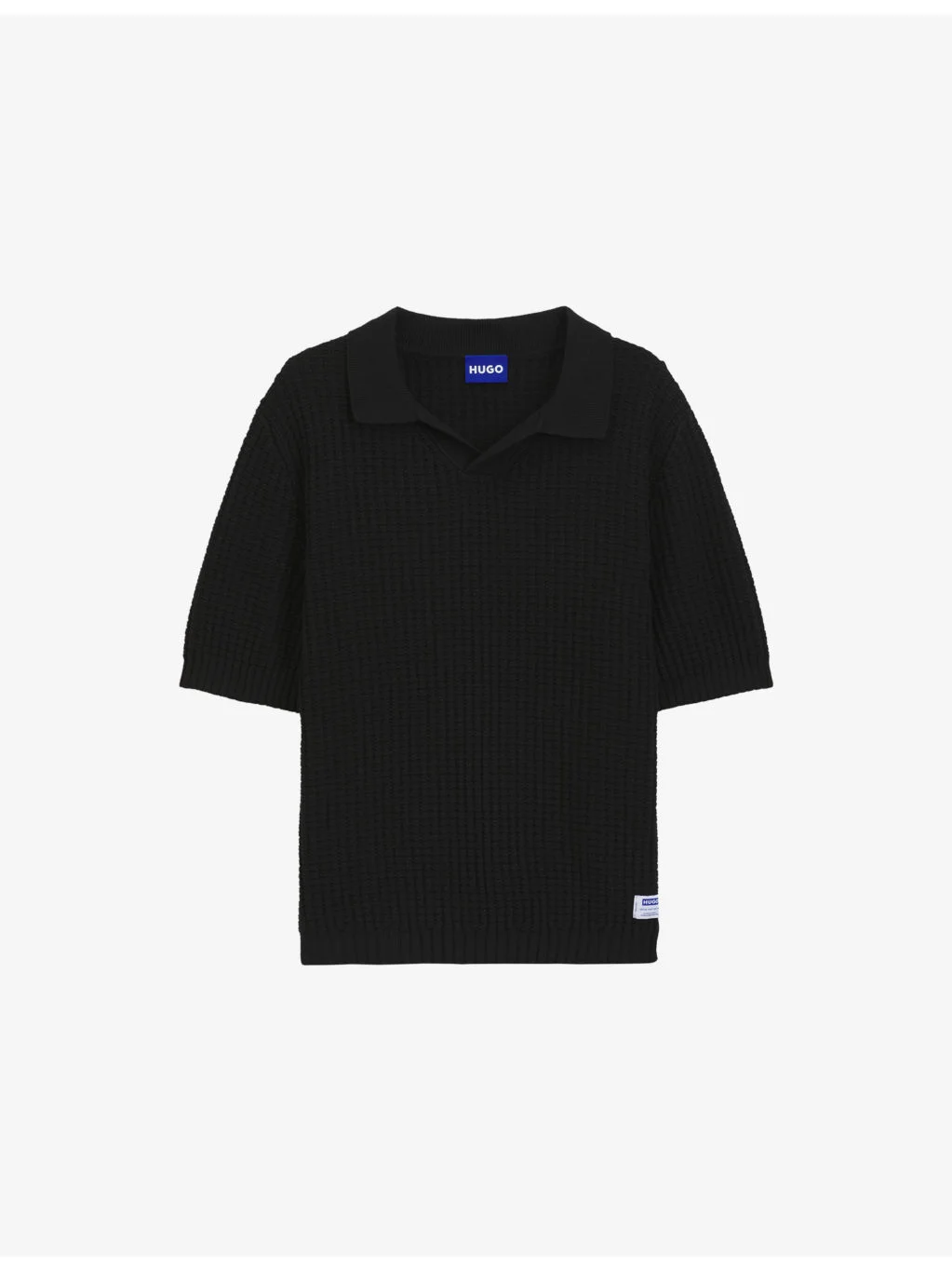 Waffle-Knit Relaxed-Fit Cotton-Blend Polo Shirt - 1