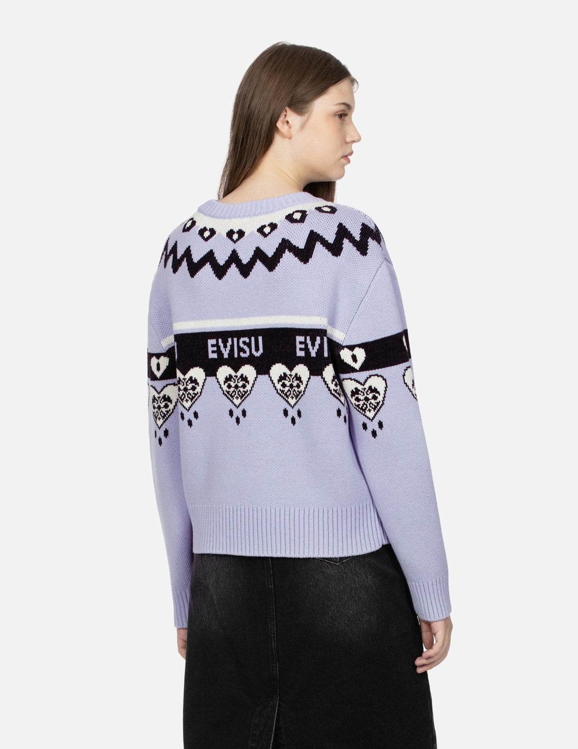 KAMON HEART JACQUARD LOOSE FIT SWEATER - 8