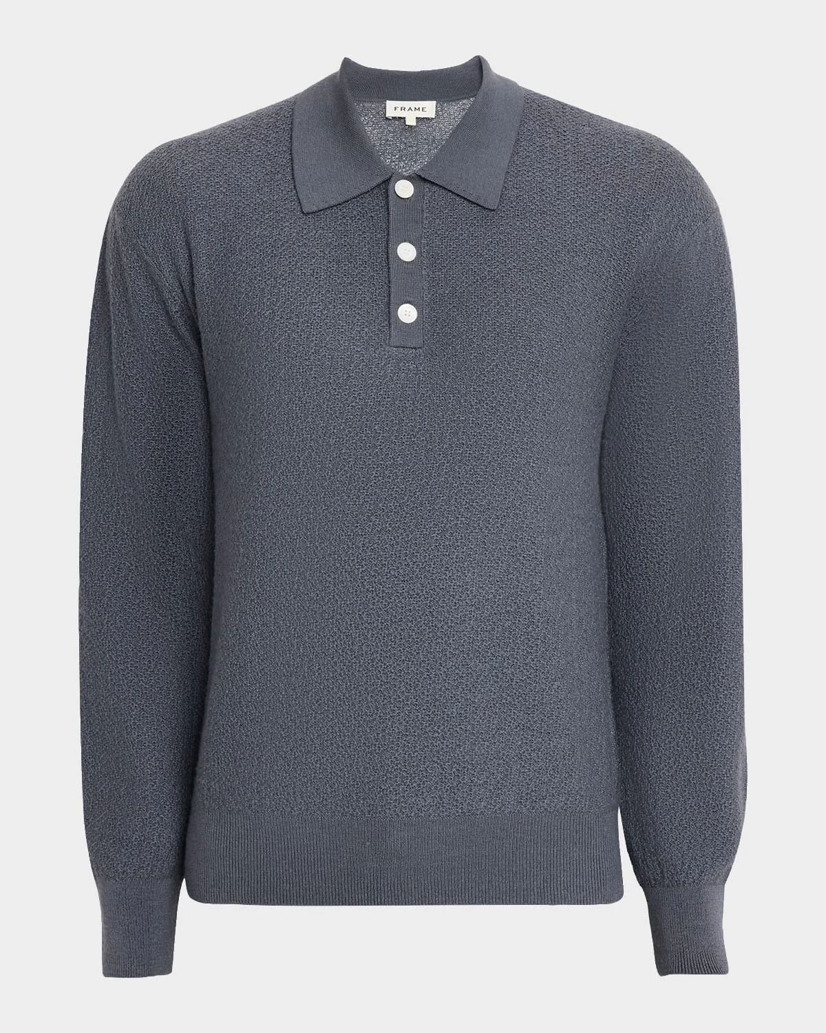 Men's Textured Wool Polo Sweater - 1