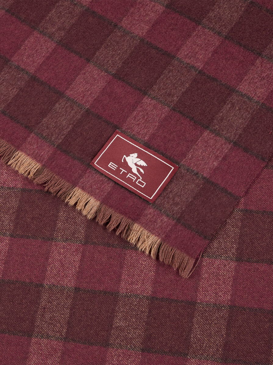 WOOL AND CASHMERE SCARF WITH CHECK MOTIF - 2